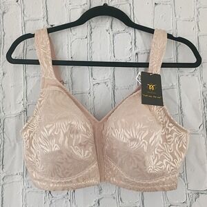 NWT WingsLove Toffee Beige Jacquard Lace Wireless Full Coverage Bra W005 38DD